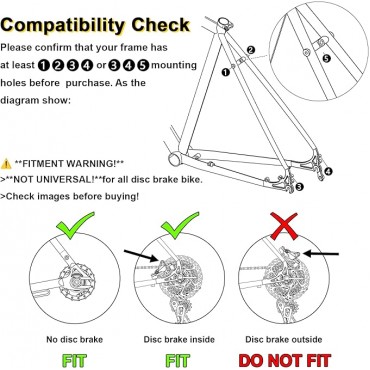 Bike Rear Rack Aluminum: Fits Most 26-29" No Disc Brake & Some Disc Brake Bikes (See The Image Gallery to Check Compatibility), 60lbs Capacity Bike Cargo Rack, Assembly